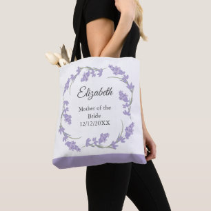 Tote Bag Couronne florale lavande de la mère du marié 