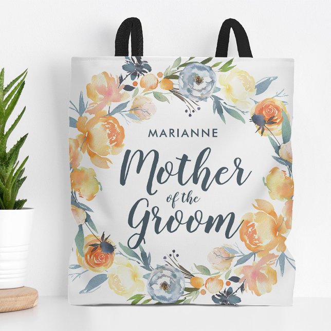 Tote Bag Couronne florale Monogrammé Mère de la chambre (Créateur téléchargé)