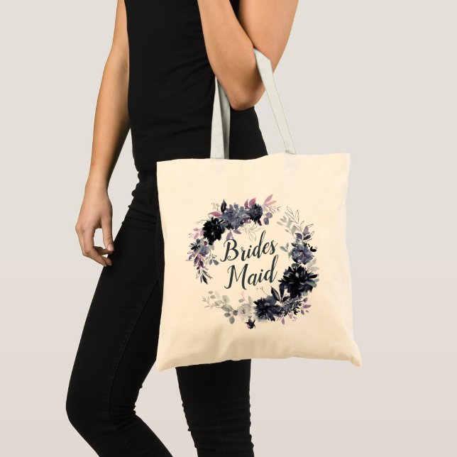 Tote Bag Couronne florale néocturne Élégante servante (Devant (produit))