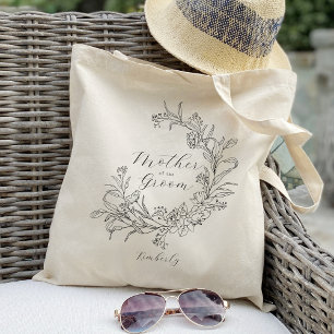 Tote Bag Couronne florale personnalisée mère du marié