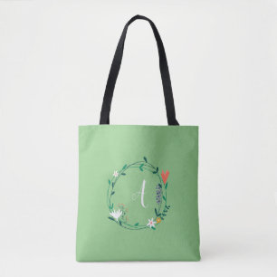 Tote Bag Couronne florale printanière personnalisée