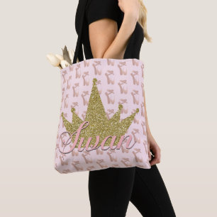 Tote Bag Couronne paillets or Princesse Swan Glam