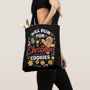 Tote Bag Courra Pour Les Cookies De Noël Drôle De Noël