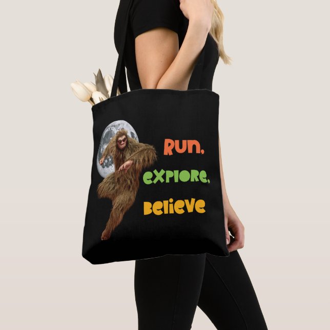 Tote Bag Course d'aventure Sasquatch Believe Design (De près)