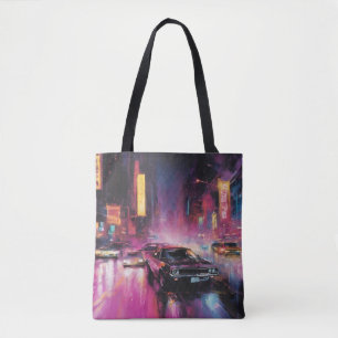 Tote Bag Course de rue nocturne dans la ville animée