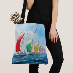 Tote Bag Course de voilier en haute mer