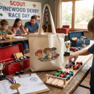 Tote Bag Course de voitures en bois pour enfants