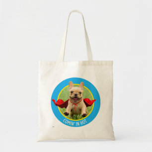 Tote Bag Courses mignonnes de super héros de bouledogue