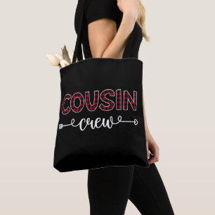 Tote Bag Cousin Crew Buffalo Plaid Famille Motif Noël