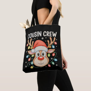 Tote Bag Cousin Crew Reindee Noël Noël Noël Fête
