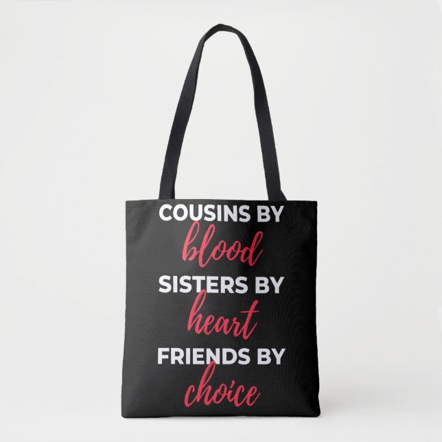 Tote Bag Cousins By Blood Sisters (Devant)