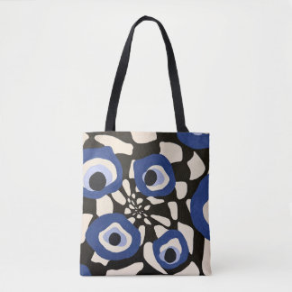Tote Bag Coussin noir et blanc Abstrait avec oeil à vision 