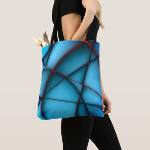 Tote Bag Coutules bleues élevées sans forme avec cordon rou