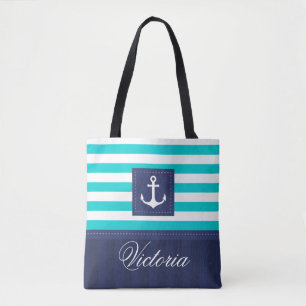 Tote Bag Coutume nautique élégante de conception d'Ancre 