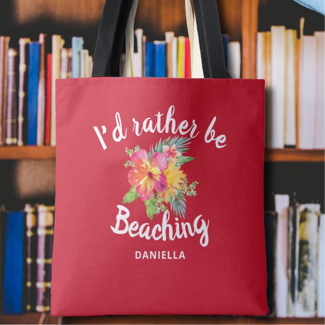 Tote Bag Coutume "Plutôt Beaver" Coutume Rouge (Créateur téléchargé)