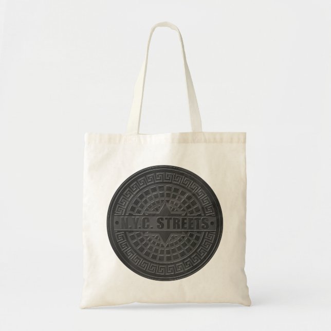 Tote Bag Couvercles de trou en marbre noir (Devant)