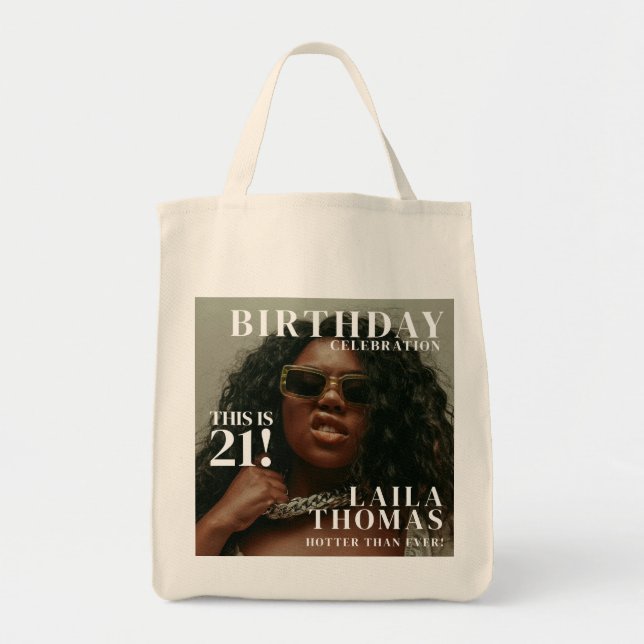 Tote Bag Couverture de magazine de fête d'anniversaire sur  (Devant)
