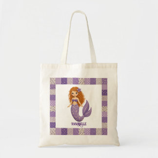 Tote Bag Couverture personnalisée de sirène violette jolie