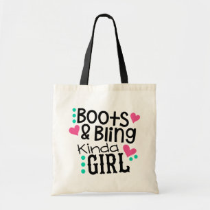 Tote Bag Cowboy Boots Country Cowgirl Western Princess