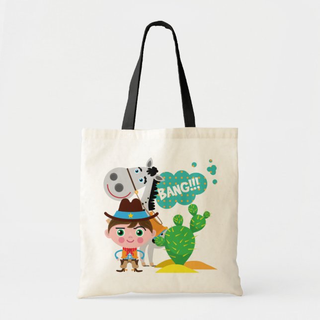 Tote Bag Cowboy et cheval (Devant)