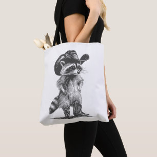 Tote Bag Cowboy Raton Laveur Mème Graphique Drôle Hommes Fe