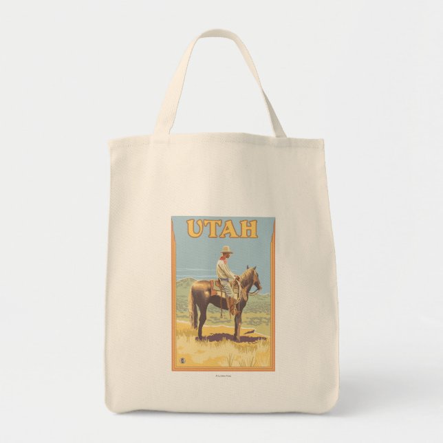 Tote Bag Cowboy (Vue latérale)Utah (Devant)