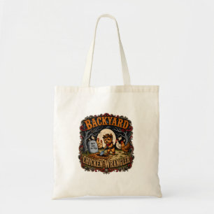 Tote Bag Cowboy Yorkie Cimetière Poulets Halloween