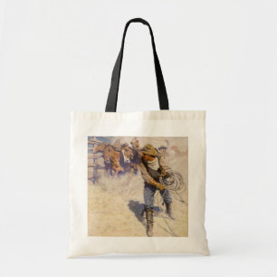 Tote Bag Cowboys occidentaux vintages, dans le corral par