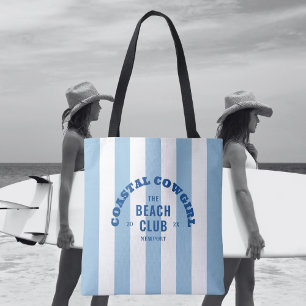 Tote Bag Cowgirl de la Côte Le Beach Club Cabane Bleue Rayé