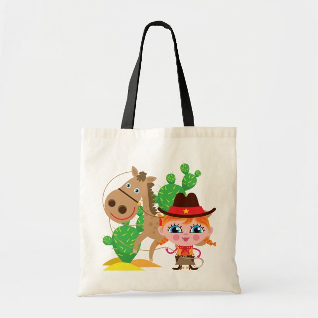 Tote Bag Cowgirl et Horse (Devant)