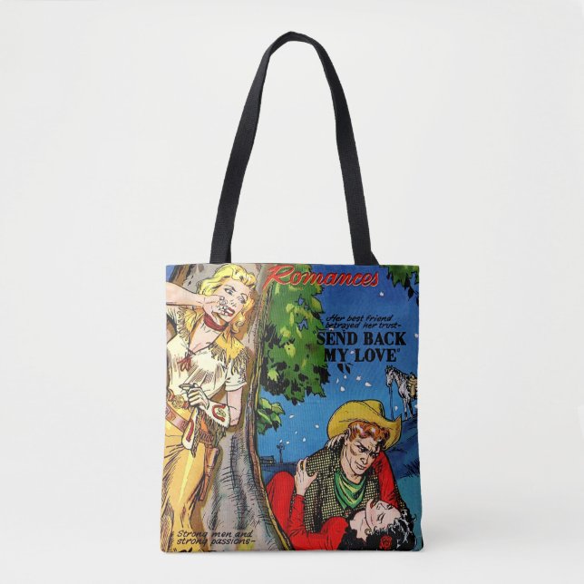 Tote Bag Cowgirl Romance La trahison Vintage BD (Devant)