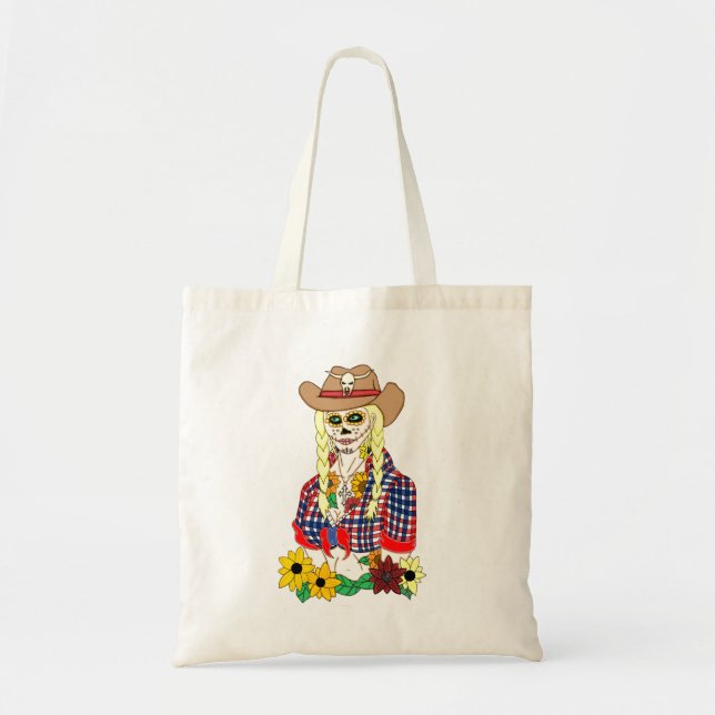Tote Bag Cowgirl Sugar Crâne (Devant)