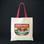 Tote Bag Cozumel Mexico Retro Emblem<br><div class="desc">Design vectoriel Cozumel. Une île mexicaine dans la mer des Caraïbes qui est un port d'escale de paquebots de croisière réputé pour sa plongée sous-marine.</div>