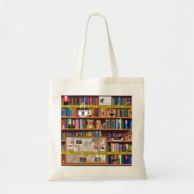 Tote Bag Cozy Mysteries Bookshelf (Devant)