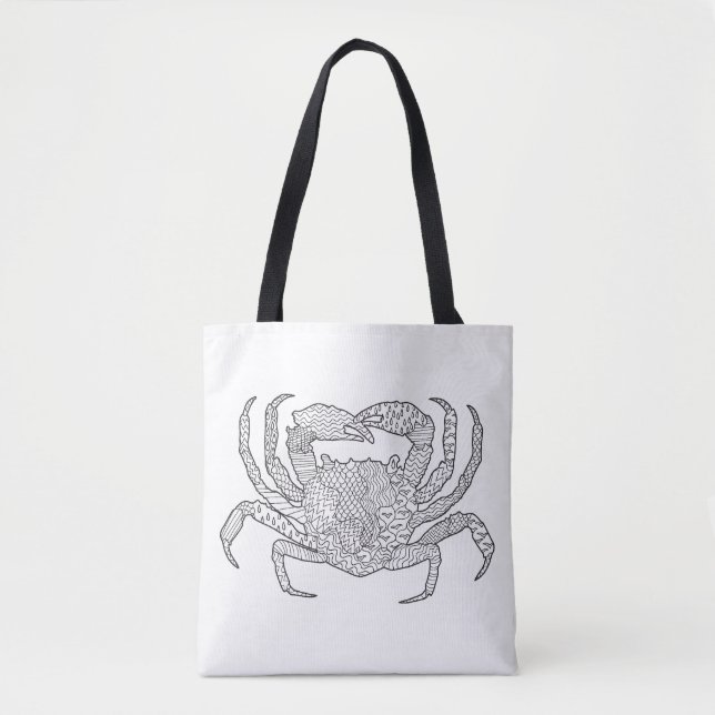 Tote Bag Crabe 2 de Zendoodle (Devant)