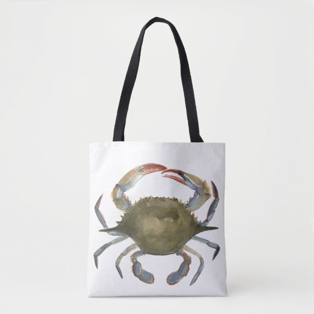 Tote Bag Crabe d'aquarelle - gris (Devant)