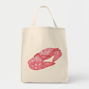 Tote Bag Crabe de sable Abstraite avec tourbillons rouges,