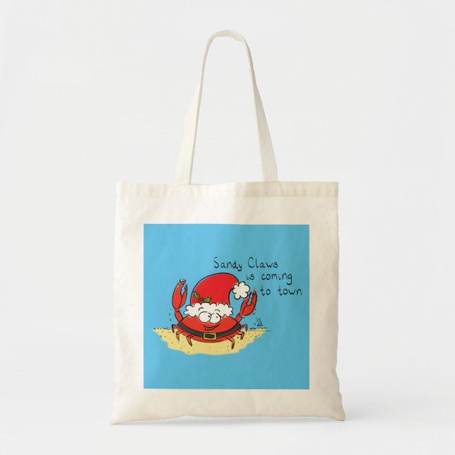 Tote Bag Crabe Noël Tropical Funny (Devant)