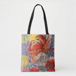 Tote Bag Crabe Plage Nautique Art de la mer