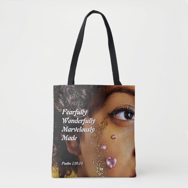 Tote Bag CRAINTE MERVEILLEUSE FEMME Noire chrétienne (Devant)