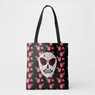 Tote Bag Crâne à sucre Dia De Los Muertos Roses