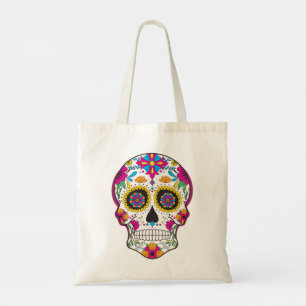 Tote Bag Crâne à sucre fleuri cool