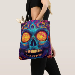 Tote Bag Crâne à sucre psychédélique - Jour des morts
