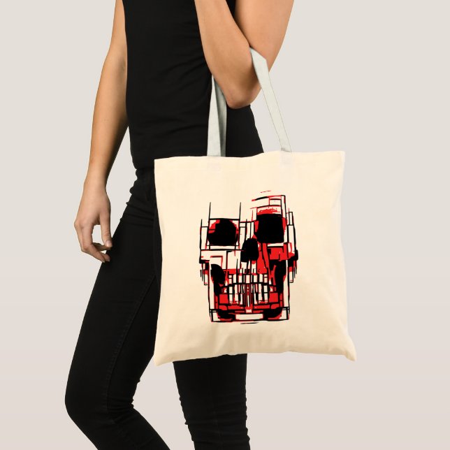 Tote Bag Crâne Abstrait aux Couleurs Vives (Devant (produit))