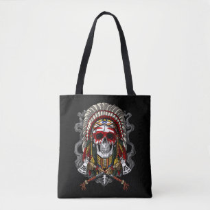 Tote Bag Crâne amérindien en chef