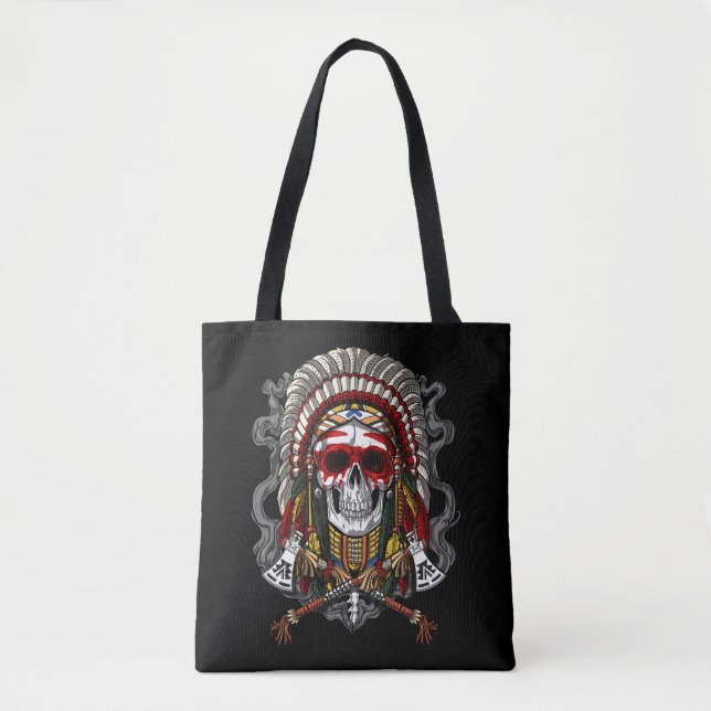 Tote Bag Crâne amérindien en chef (Devant)