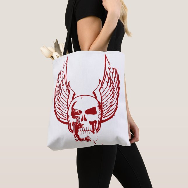 Tote Bag Crâne aux ailes éthérées (De près)