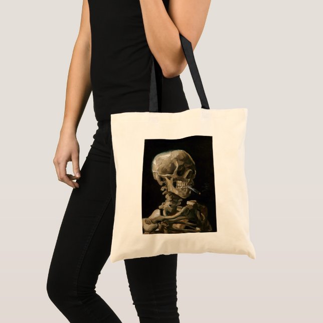 Tote Bag Crâne avec brûler la cigarette Vincent van Gogh Ar (Devant (produit))