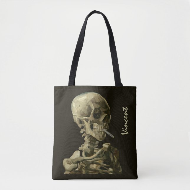 Tote Bag Crâne avec cigarette allumée par Vincent van Gogh (Devant)