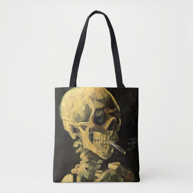 Tote Bag Crâne avec cigarette brûlante par Vincent van Gogh (Devant)